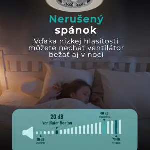 Noaton 11056GR Vega, sivá, stropný ventilátor so svetlom