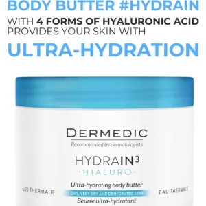 Dermedic Hydrain3 Hialuro intenzívne hydratačné telové maslo 225 ml