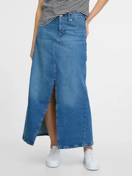 GAP V-DENIM MAXI Dámska sukňa, modrá, veľkosť