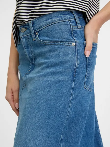 GAP V-DENIM MAXI Dámska sukňa, modrá, veľkosť