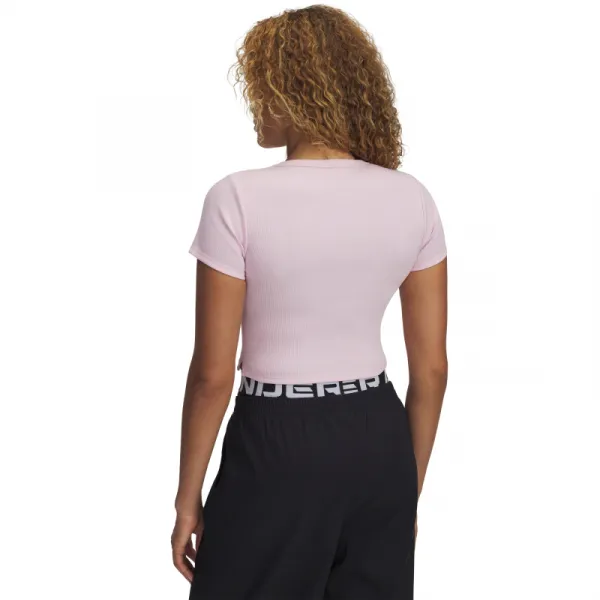 Dámske tričko s krátkym rukávom UNDER ARMOUR UA Rival Rib Baby Tee-PNK