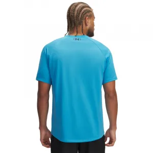 Pánske tréningové tričko s krátkym rukávom UNDER ARMOUR UA M TECH PRINT FILL SS-BLU