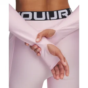 Dámske tréningové tričko s dlhým rukávom UNDER ARMOUR HeatGear Rib 1 4 Zip LS-PNK