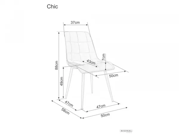 Signal Čalouněná jídelní židle Chic Brego žlutá
