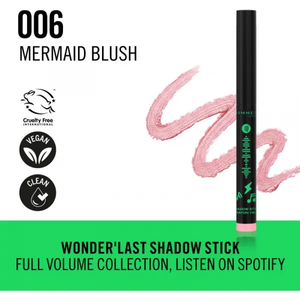 Rimmel Wonder očné tiene v ceruzke odtieň 006 Electro Blush 1.64 g