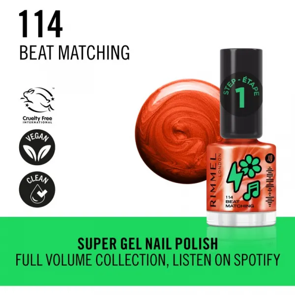 Rimmel SuperGel lak na nechty odtieň 114 Beat Matching 12 ml