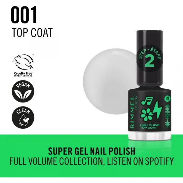 Rimmel SuperGel lak na nechty odtieň 001 Top Coat 12 ml
