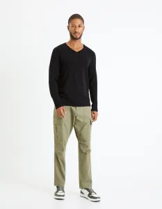 Khaki pánske cargo nohavice Celio Fopierre