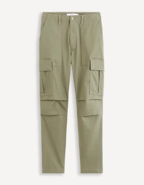 Khaki pánske cargo nohavice Celio Fopierre