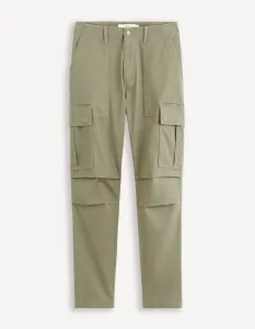 Khaki pánske cargo nohavice Celio Fopierre