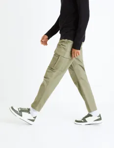 Khaki pánske cargo nohavice Celio Fopierre