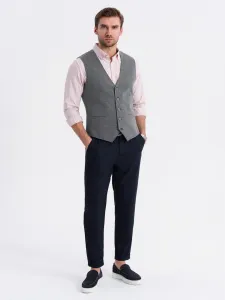 Ombre Fitted elegant men's structured knit vest - graphite