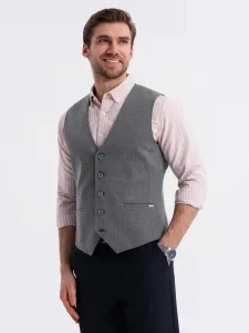 Ombre Fitted elegant men's structured knit vest - graphite