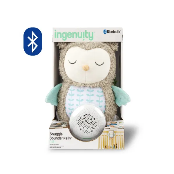 Uspávačik plyšový hudobný sova Nally™ s bluetooth 0m+