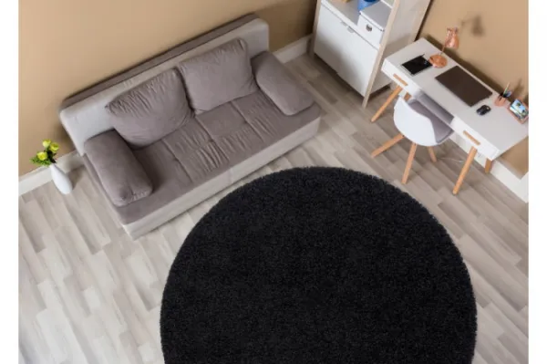 Koberec SOFFI kruh shaggy čierny