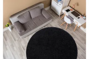 Koberec SOFFI kruh shaggy čierny