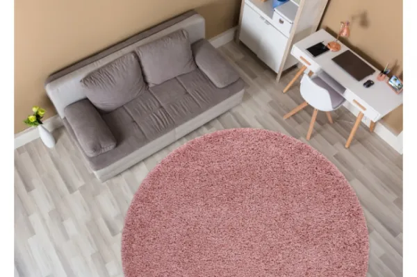 Koberec SOFFI kruh shaggy ružový