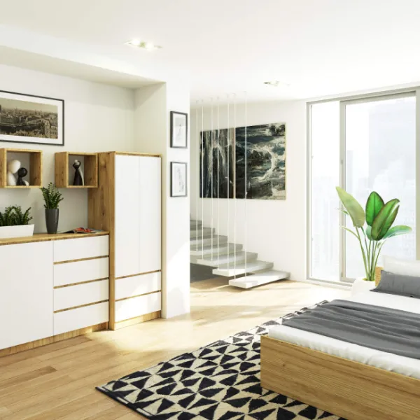 Ak furniture Šatní skříň STAR 60 cm dub artisan/bílá