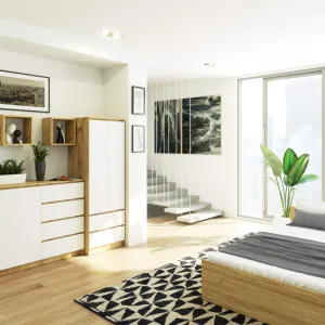 Ak furniture Šatní skříň STAR 60 cm dub artisan/bílá