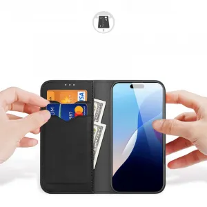 Dux Ducis Hivo knižkové puzdro na iPhone 16 Pro, čierne