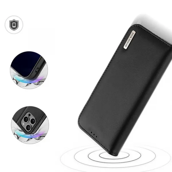Dux Ducis Hivo knižkové puzdro na iPhone 16 Pro, čierne
