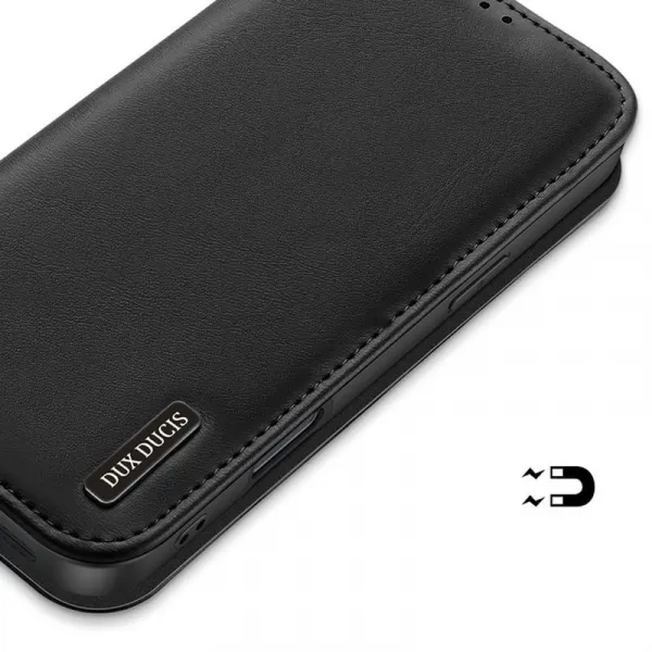 Dux Ducis Hivo knižkové puzdro na iPhone 16 Pro, čierne