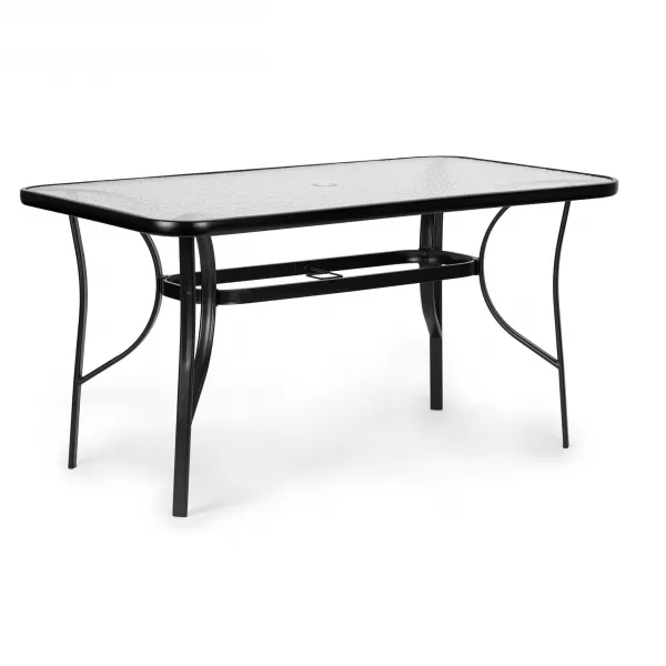 Sklenený záhradný stôl Vlna 140x80cm terasový balkónový stôl