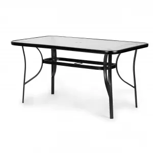 Sklenený záhradný stôl Vlna 140x80cm terasový balkónový stôl