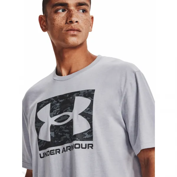 Pánske tričko s krátkym rukávom UNDER ARMOUR UA ABC CAMO BOXED LOGO SS-GRY