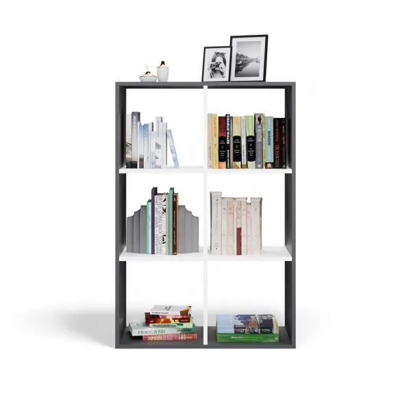 TP Living Regál Malax 2x3 110 cm antracit/biely