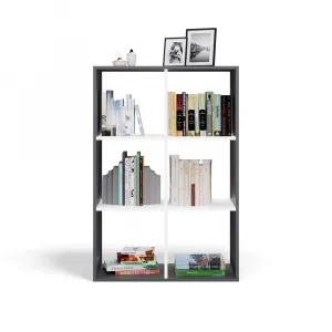 TP Living Regál Malax 2x3 110 cm antracit/biely