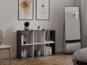 TP Living Regál Malax 2x3 110 cm antracit/biely