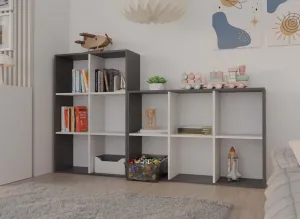 TP Living Regál Malax 2x3 110 cm antracit/biely
