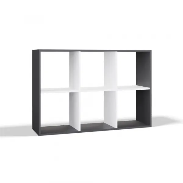 TP Living Regál Malax 2x3 110 cm antracit/biely