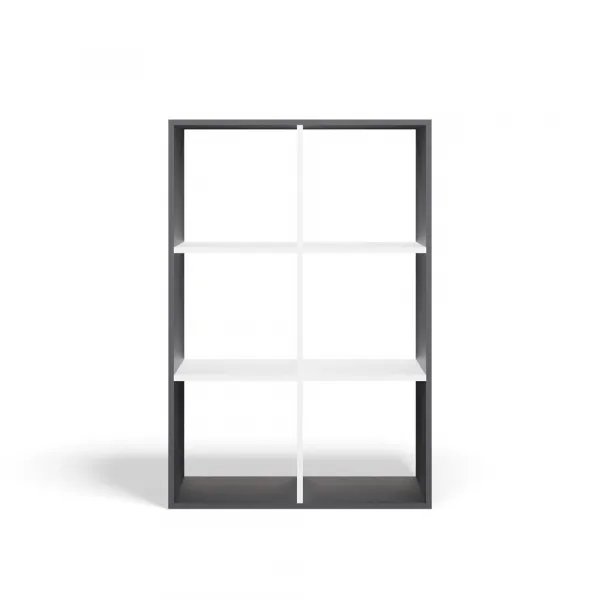 TP Living Regál Malax 2x3 110 cm antracit/biely