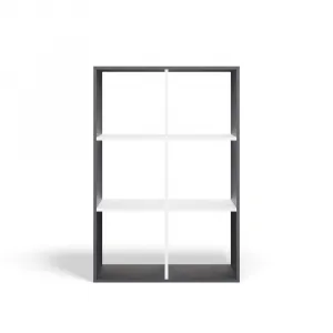 TP Living Regál Malax 2x3 110 cm antracit/biely