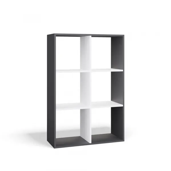 TP Living Regál Malax 2x3 110 cm antracit/biely