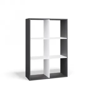 TP Living Regál Malax 2x3 110 cm antracit/biely