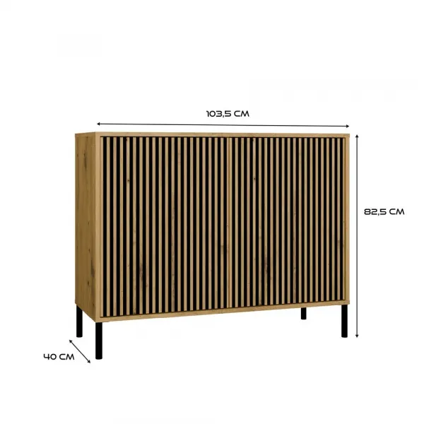 TP Living Komoda Kamaro 2D Slim 103 cm dub Artisan