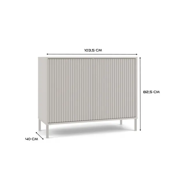 TP Living Komoda Kamaro 2D štíhla 103 cm kašmír