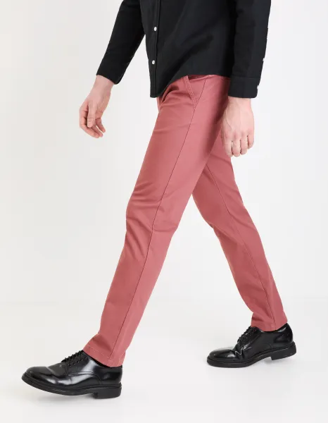 Vínové pánske chino nohavice Celio Tocharles