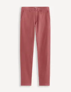 Vínové pánske chino nohavice Celio Tocharles