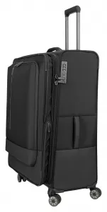 Veľký textilný kufor na kolieskach Travelite Crosslite XL Black
