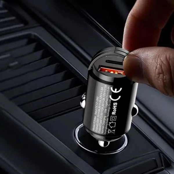 Dudao R3Max autonabíjačka 48W QC, čierna