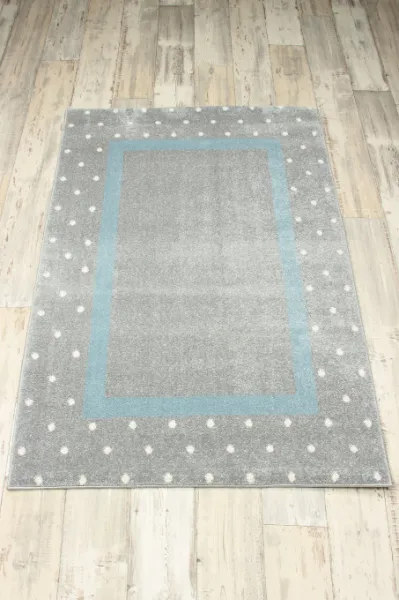 Detský koberec Kiddy 1150 sivý/tyrkysový