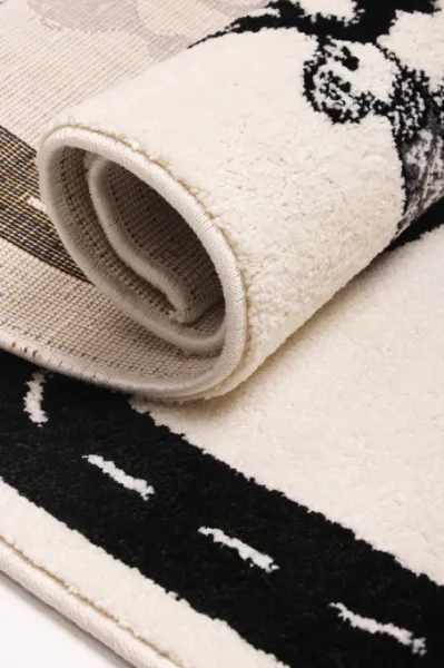 Detský koberec Kiddy H046A  svetlosivý / žltý