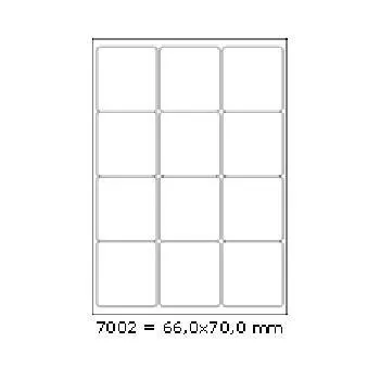 Samolepiace etikety 66 x 70 mm, 12 etikiet, A4, 100 listov