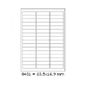 Samolepiace etikety 63,5 x 16,9 mm, 48 etikiet, A4, 100 listov