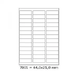 Samolepiace etikety 64 x 21 mm, 39 etikiet, A4, 100 listov