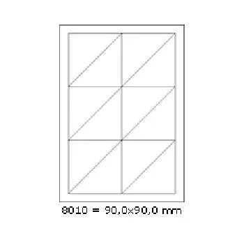 Samolepiace etikety 90 x 90 mm, 12 etikiet, A4, 100 listov